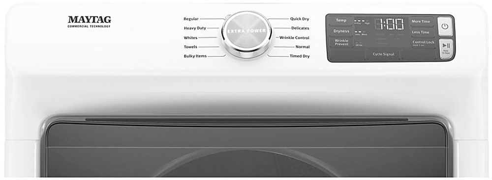 Maytag - 7.3 Cu. Ft. Stackable Electric Dryer with Extra Power Button - White_1