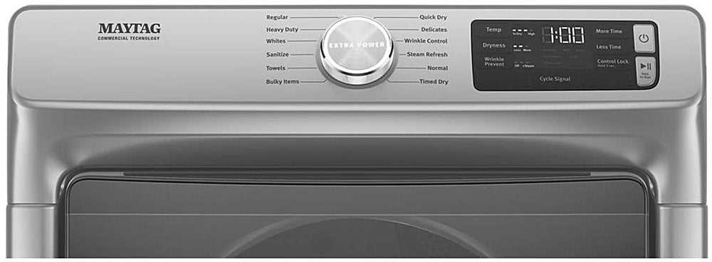 Maytag - 7.3 Cu. Ft. Stackable Electric Dryer with Steam and Extra Power Button - Metallic Slate_1