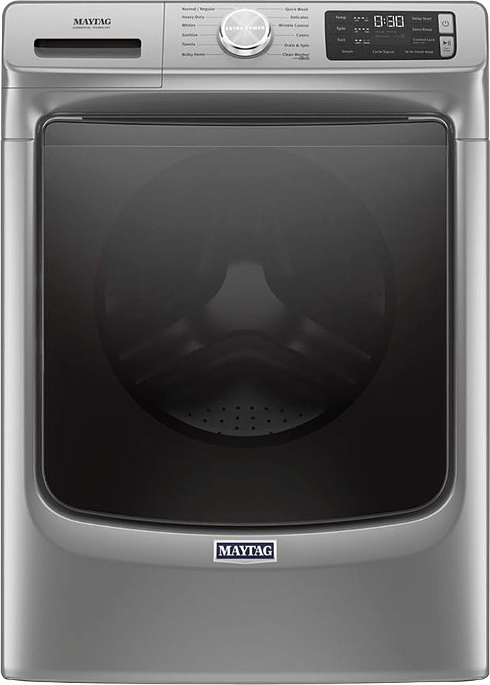 Maytag - 4.8 Cu. Ft. High Efficiency Stackable Front Load Washer with Steam and Fresh Hold - Metallic Slate_0