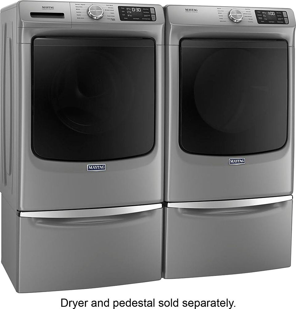Maytag - 4.8 Cu. Ft. High Efficiency Stackable Front Load Washer with Steam and Fresh Hold - Metallic Slate_4