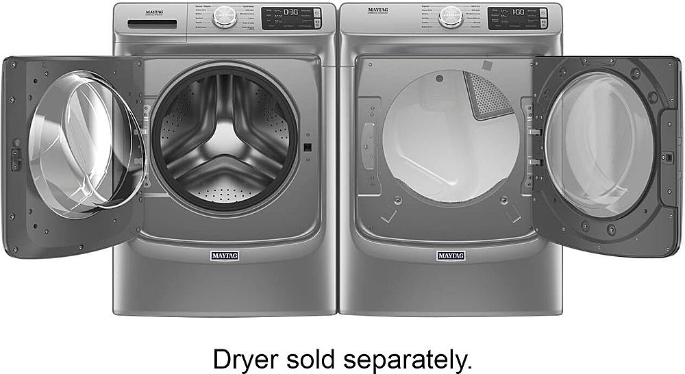 Maytag - 4.8 Cu. Ft. High Efficiency Stackable Front Load Washer with Steam and Fresh Hold - Metallic Slate_14