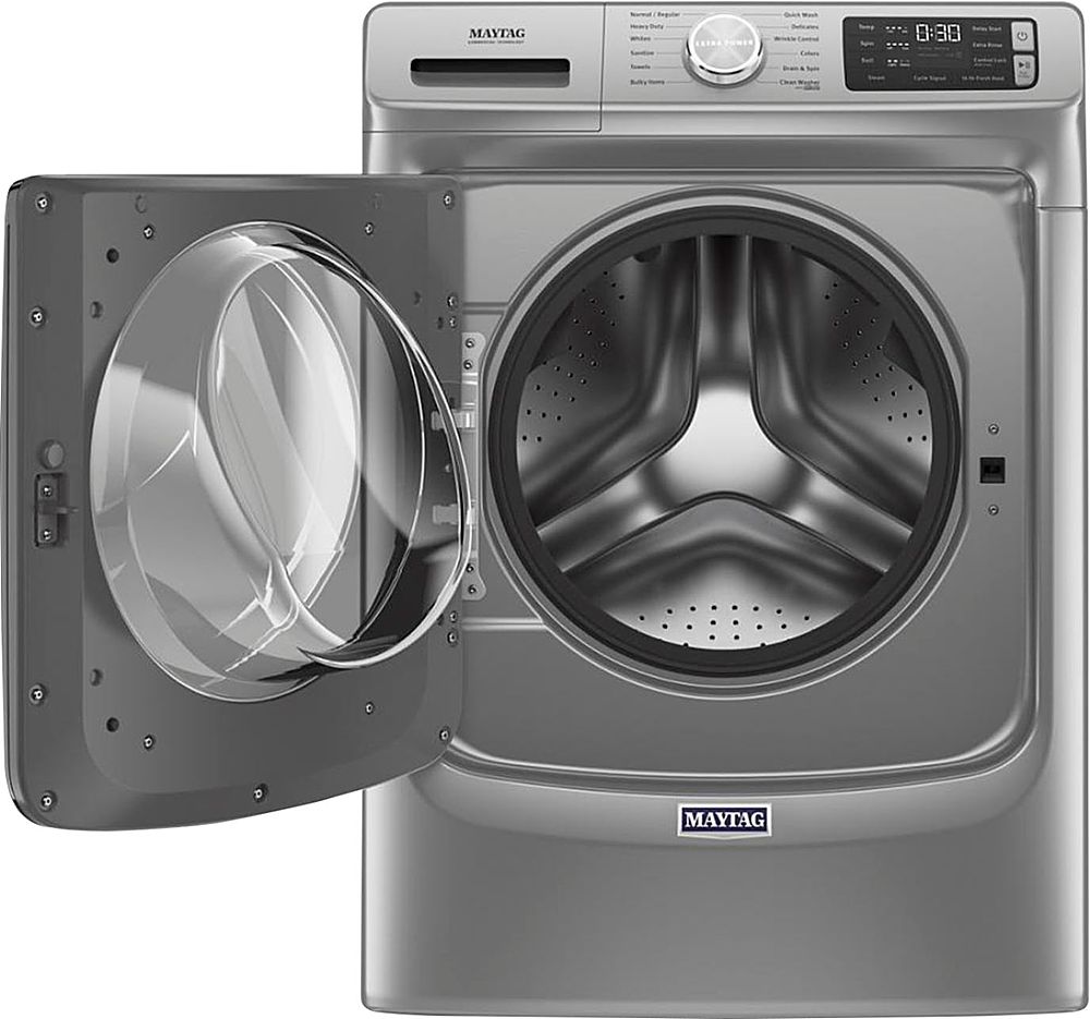 Maytag - 4.8 Cu. Ft. High Efficiency Stackable Front Load Washer with Steam and Fresh Hold - Metallic Slate_15