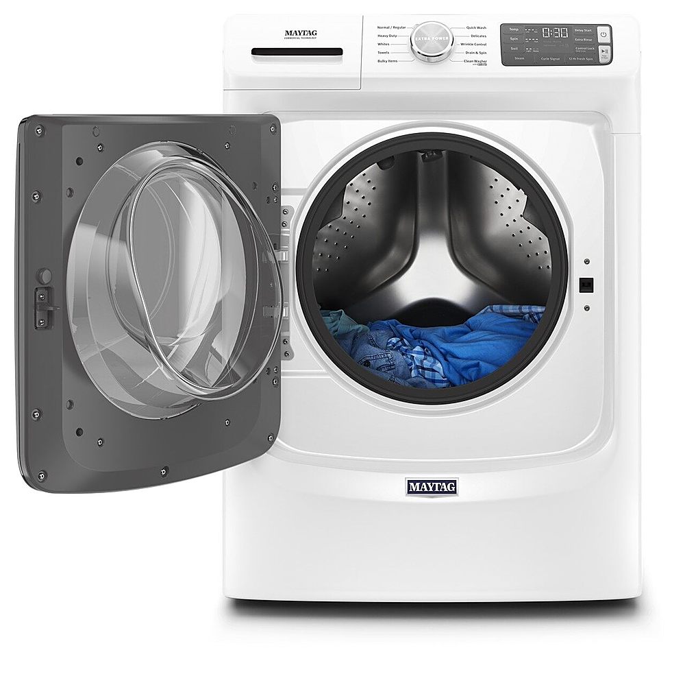 Maytag - 4.5 Cu. Ft. High-Efficiency Stackable Front Load Washer with Steam and Fresh Spin - White_16