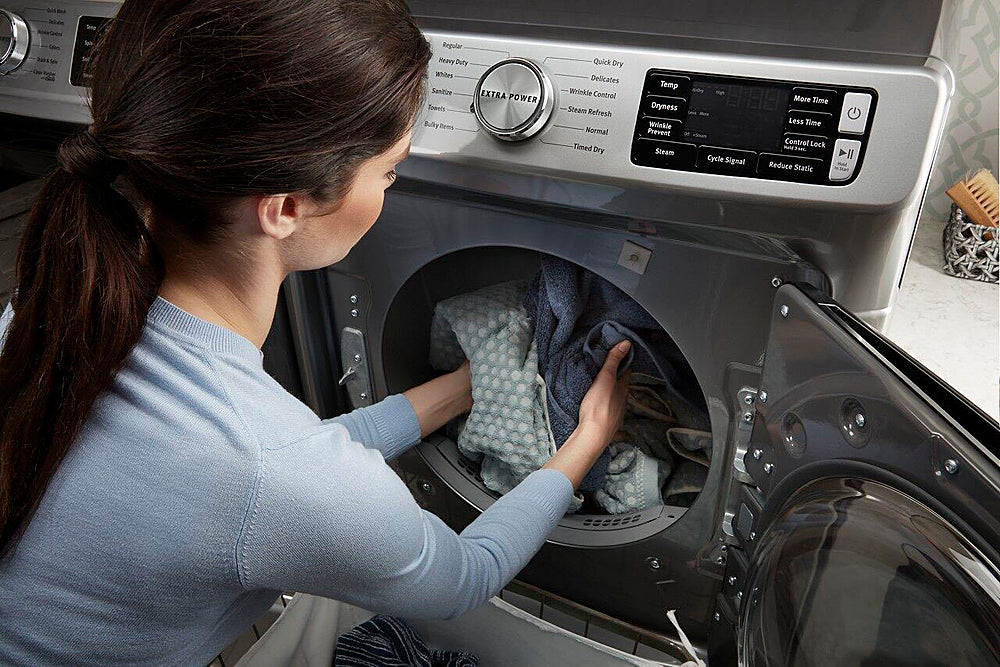 Maytag - 7.3 Cu. Ft. Stackable Gas Dryer with Steam and Extra Power Button - Metallic Slate_2