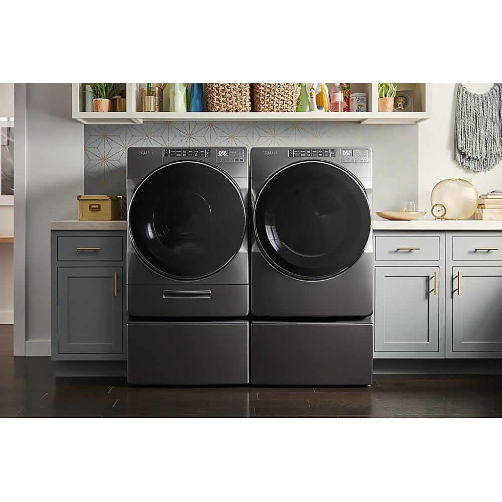 Whirlpool - 5.0 Cu. Ft. High Efficiency Stackable Front Load Washer with Steam and Load & Go XL Dispenser - Chrome Shadow_2