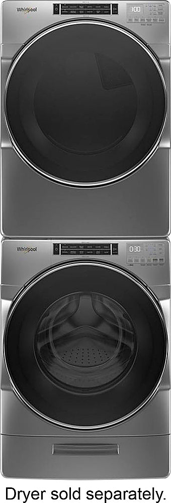 Whirlpool - 5.0 Cu. Ft. High Efficiency Stackable Front Load Washer with Steam and Load & Go XL Dispenser - Chrome Shadow_4