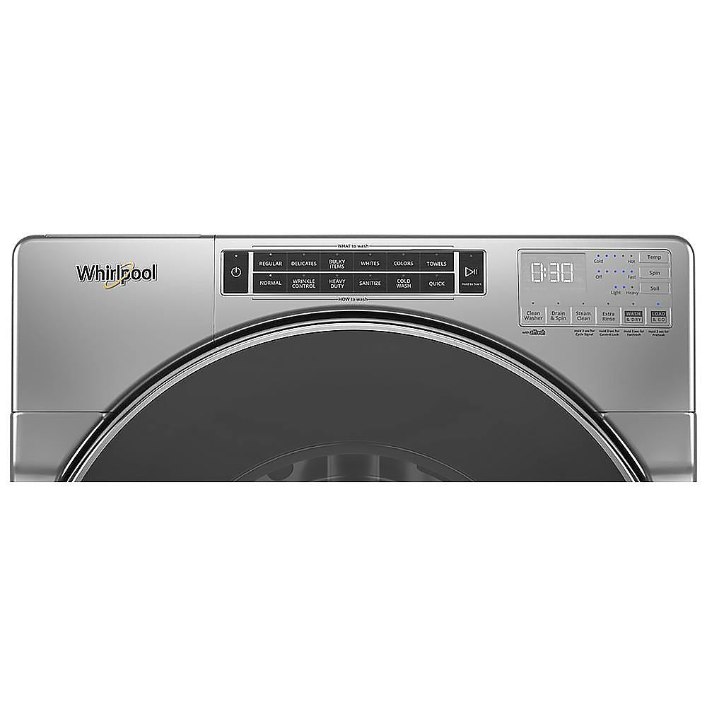 Whirlpool - 5.0 Cu. Ft. High Efficiency Stackable Front Load Washer with Steam and Load & Go XL Dispenser - Chrome Shadow_1
