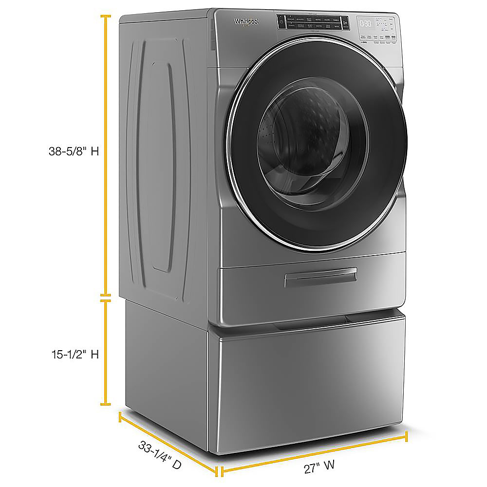 Whirlpool - 5.0 Cu. Ft. High Efficiency Stackable Front Load Washer with Steam and Load & Go XL Dispenser - Chrome Shadow_13