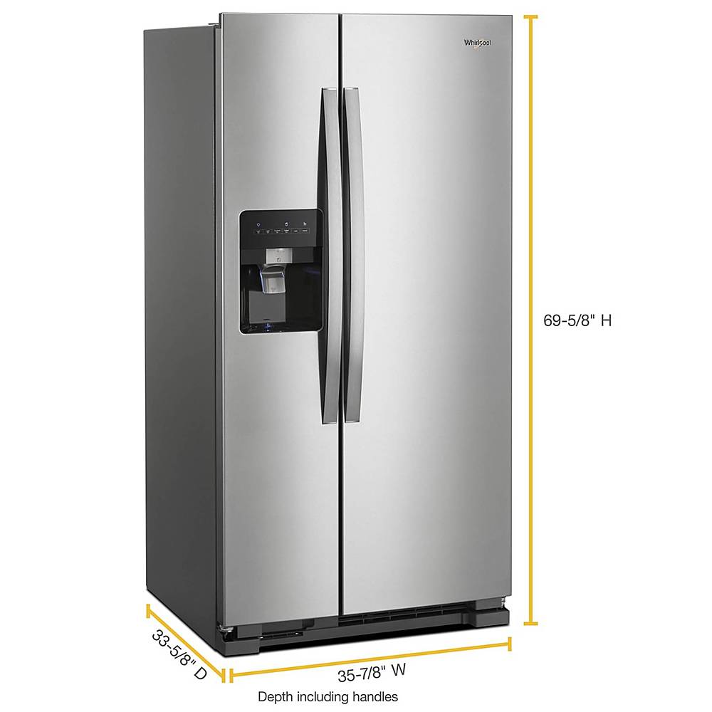 Whirlpool - 24.6 Cu. Ft. Side-by-Side Refrigerator - Monochromatic Stainless Steel_1