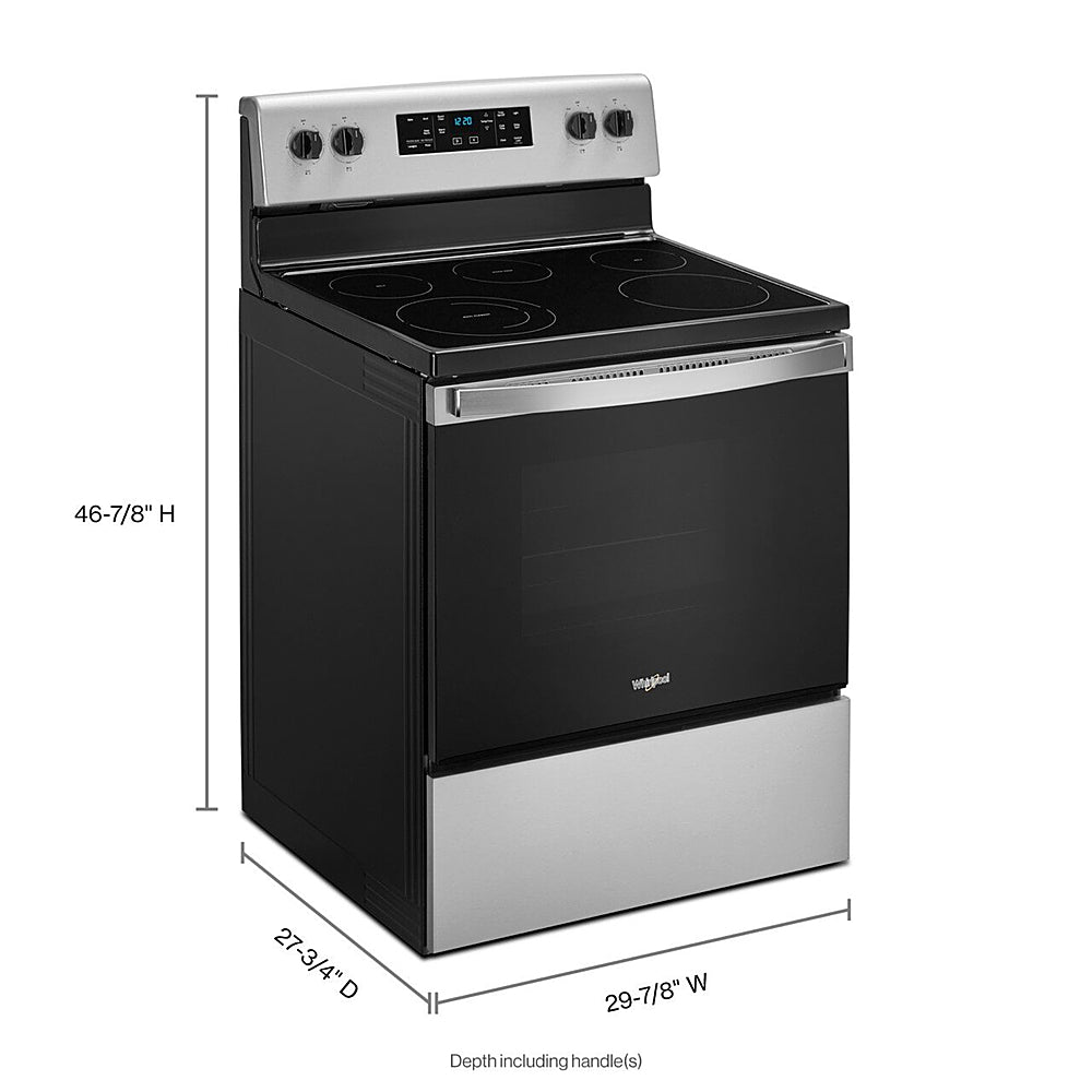 Whirlpool - 5.3 Cu. Ft. Freestanding Electric Range with Steam-Cleaning and Frozen Bake™ - Stainless Steel_1