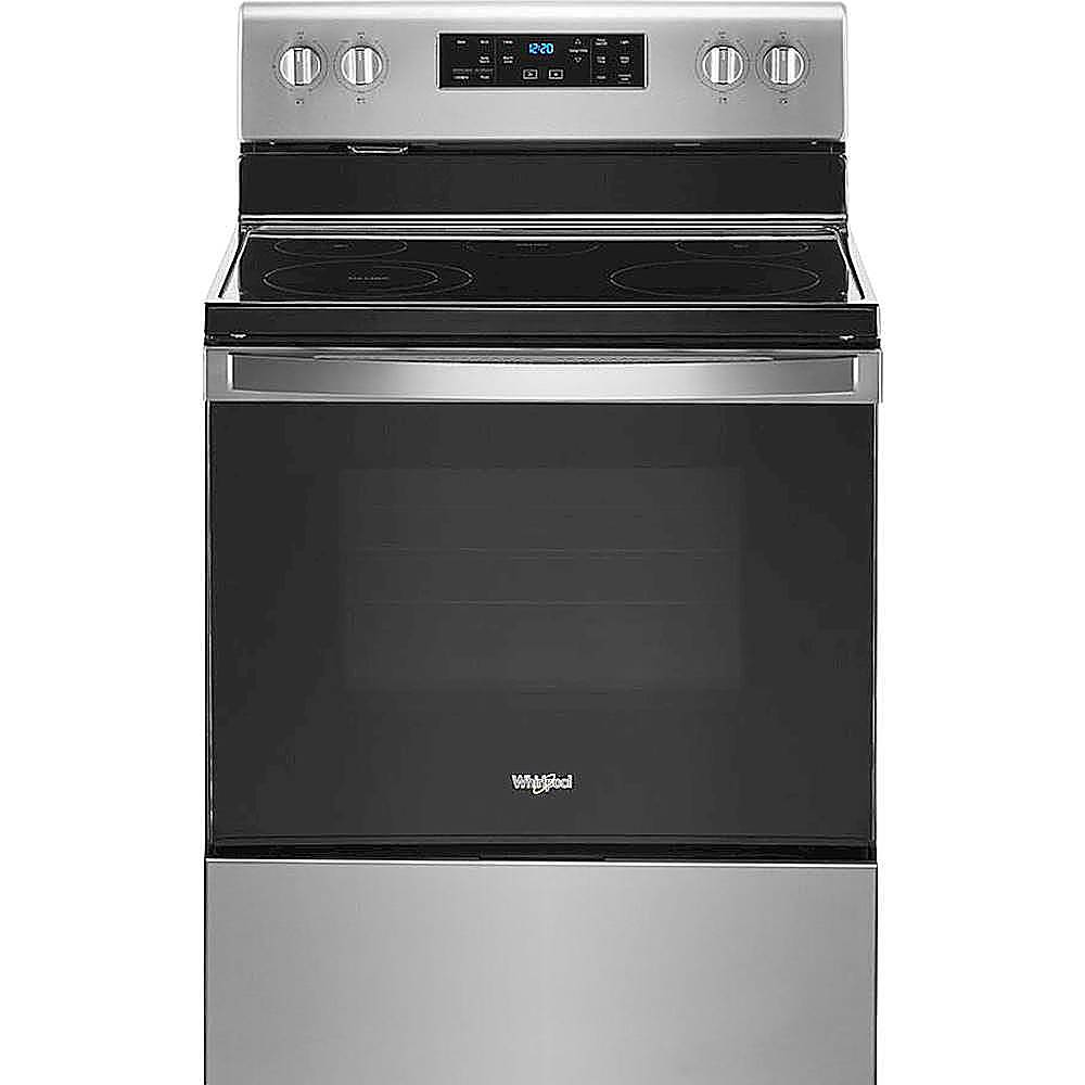 Whirlpool - 5.3 Cu. Ft. Freestanding Electric Range with Self-Cleaning and Frozen Bake - Stainless Steel_0