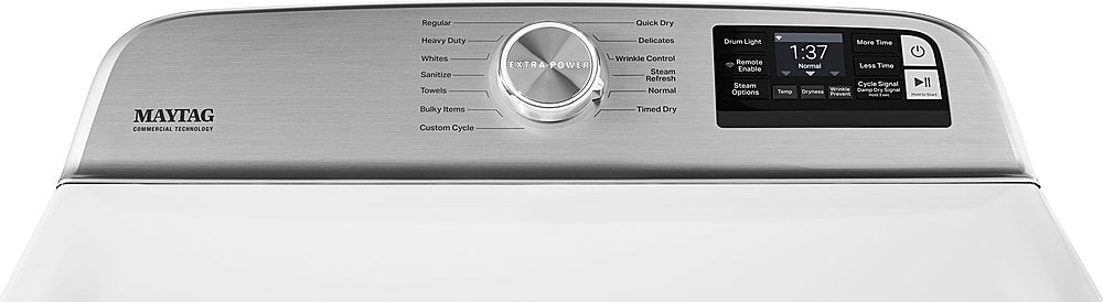 Maytag - 7.4 Cu. Ft. Smart Gas Dryer with Steam and Extra Power Button - White_1