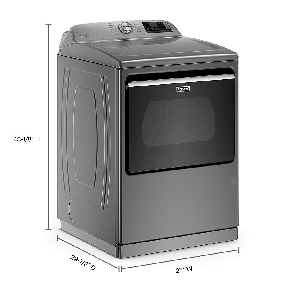 Maytag - 7.4 Cu. Ft. Smart Gas Dryer with Steam and Extra Power Button - Metallic Slate_11