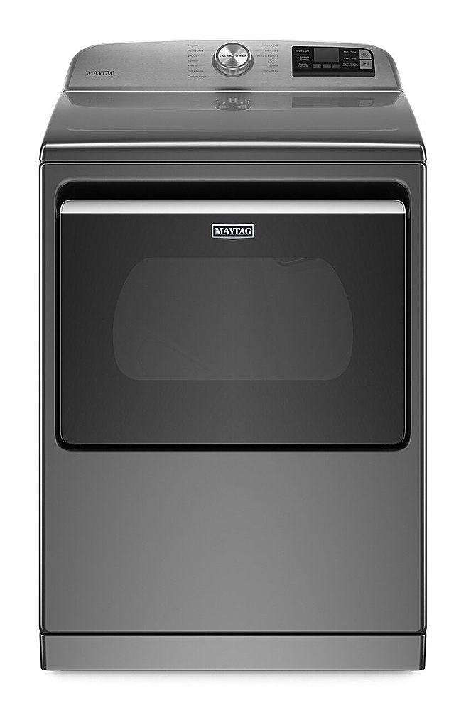 Maytag - 7.4 Cu. Ft. Smart Electric Dryer with Steam and Extra Power Button - Metallic Slate_0