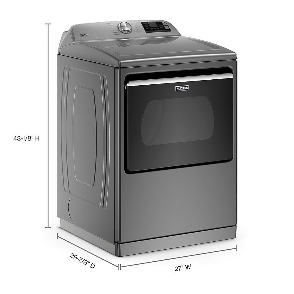 Maytag - 7.4 Cu. Ft. Smart Electric Dryer with Steam and Extra Power Button - Metallic Slate_12