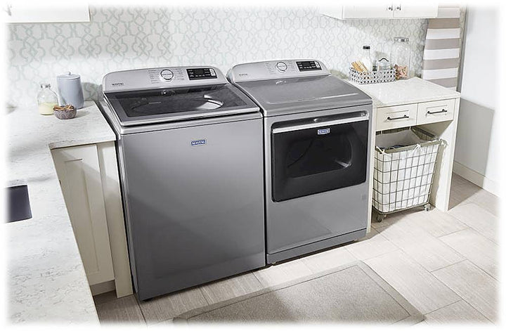 Maytag - 5.3 Cu. Ft. High Efficiency Smart Top Load Washer with Extra Power Button - Metallic Slate_14