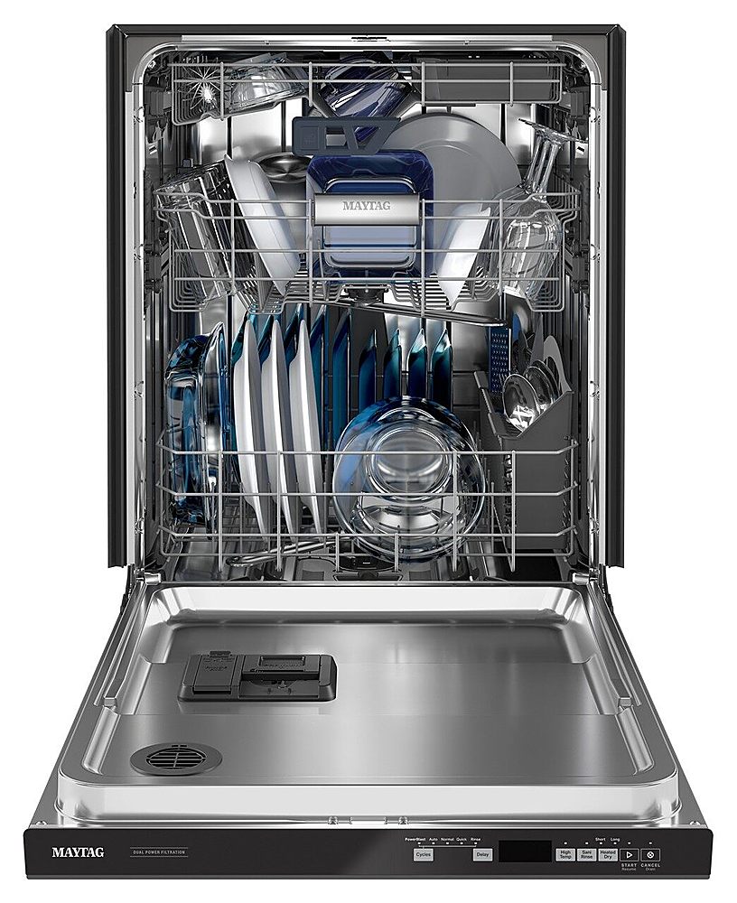 Maytag - Top Control Built-In Dishwasher with Stainless Steel Tub, Dual Power Filtration, 3rd Rack, 47dBA - Black_8