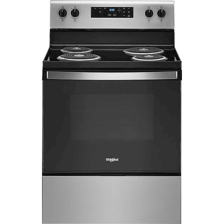 Whirlpool - 4.8 Cu. Ft. Freestanding Electric Range with Self-Cleaning and Keep Warm Setting - Stainless Steel_0