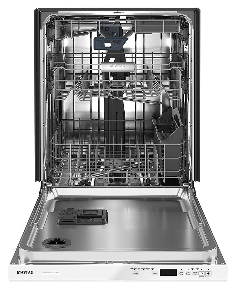 Maytag - Top Control Built-In Dishwasher with Stainless Steel Tub, Dual Power Filtration, 3rd Rack, 47dBA - White_1