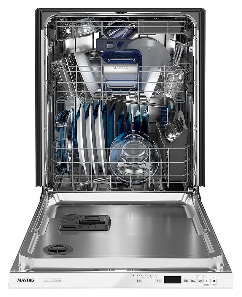 Maytag - Top Control Built-In Dishwasher with Stainless Steel Tub, Dual Power Filtration, 3rd Rack, 47dBA - White_11