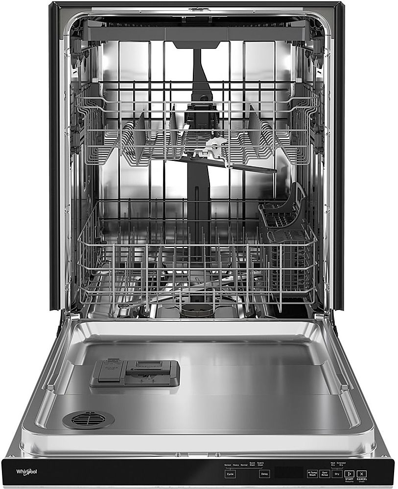 Whirlpool - 24" Top Control Built-In Dishwasher with Stainless Steel Tub, Large Capacity, 3rd Rack, 47 dBA - Black Stainless Steel_1