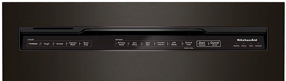 KitchenAid - 24" Front Control Built-In Dishwasher with Stainless Steel Tub, PrintShield Finish, 3rd Rack, 39 dBA - Black Stainless Steel_6