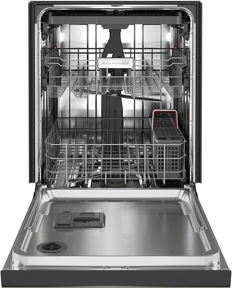 KitchenAid - 24" Front Control Built-In Dishwasher with Stainless Steel Tub, PrintShield Finish, 3rd Rack, 39 dBA - Black Stainless Steel_1