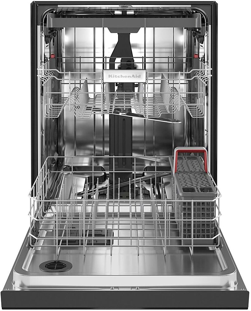 KitchenAid - 24" Front Control Built-In Dishwasher with Stainless Steel Tub, ProWash Cycle, 3rd Rack, 39 dBA - Black_3