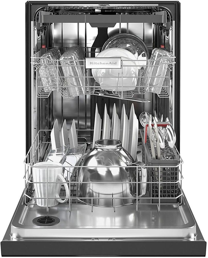 KitchenAid - 24" Front Control Built-In Dishwasher with Stainless Steel Tub, ProWash Cycle, 3rd Rack, 39 dBA - Black_4