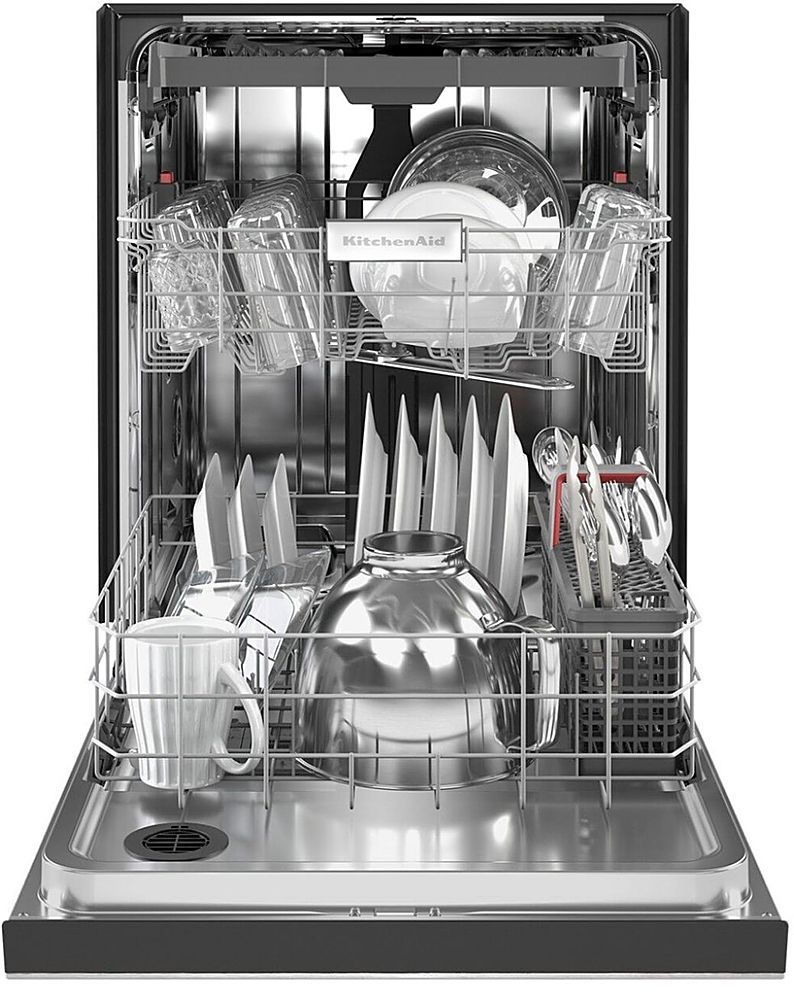 KitchenAid - 24" Front Control Built-In Dishwasher with Stainless Steel Tub, PrintShield Finish, 3rd Rack, 39 dBA - Stainless Steel_2