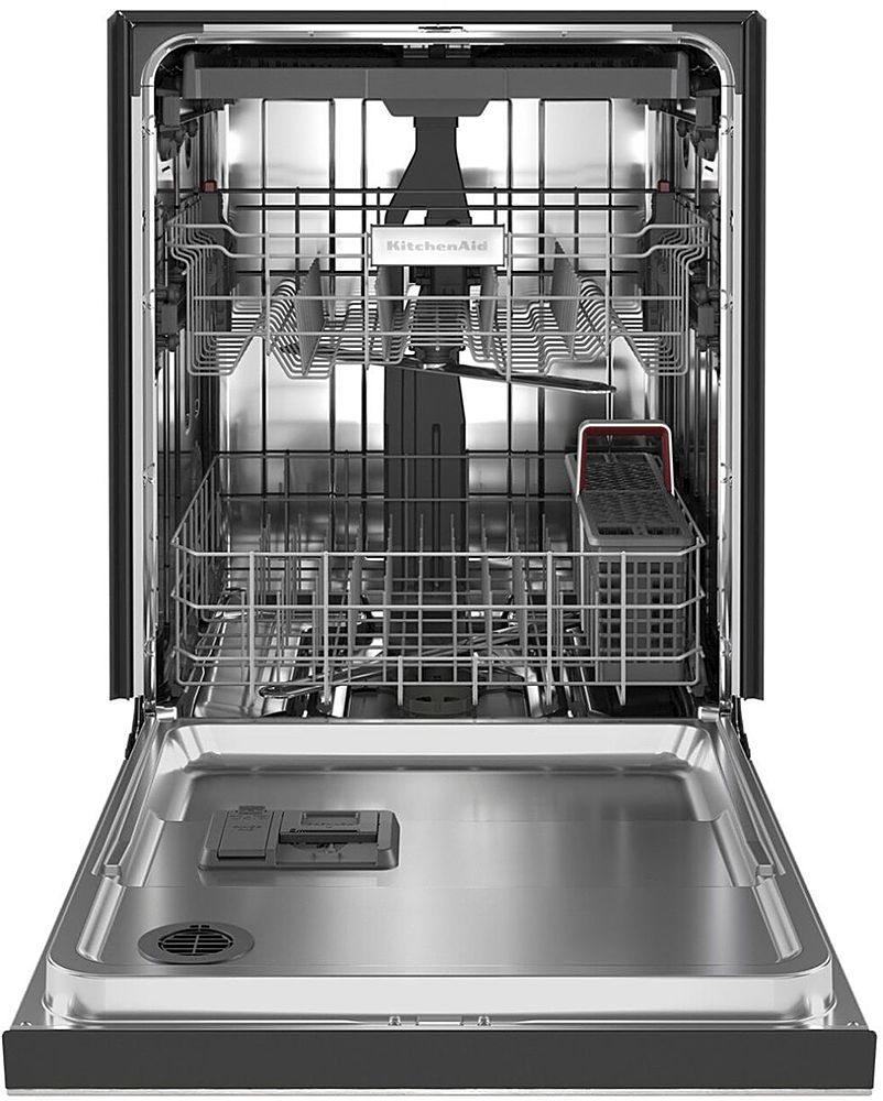 KitchenAid - 24" Front Control Built-In Dishwasher with Stainless Steel Tub, PrintShield Finish, 3rd Rack, 39 dBA - Stainless Steel_1