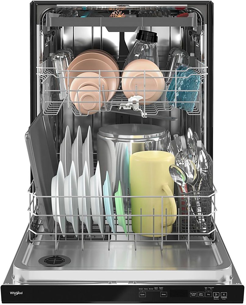 Whirlpool - 24" Top Control Built-In Stainless Steel Dishwasher with 3rd Rack and 47 dBA - Black_2