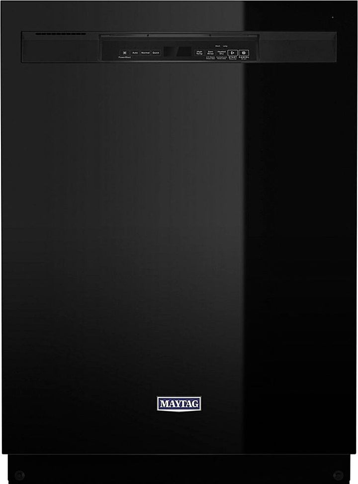 Maytag - 24" Front Control Built-In Dishwasher with Stainless Steel Tub, Dual Power Filtration, 50 dBA - Black_0
