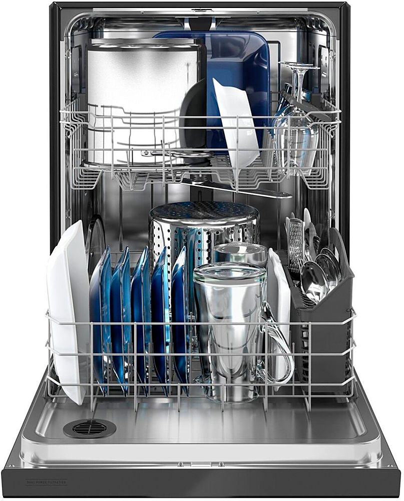 Maytag - 24" Front Control Built-In Dishwasher with Stainless Steel Tub, Dual Power Filtration, 50 dBA - Black_4