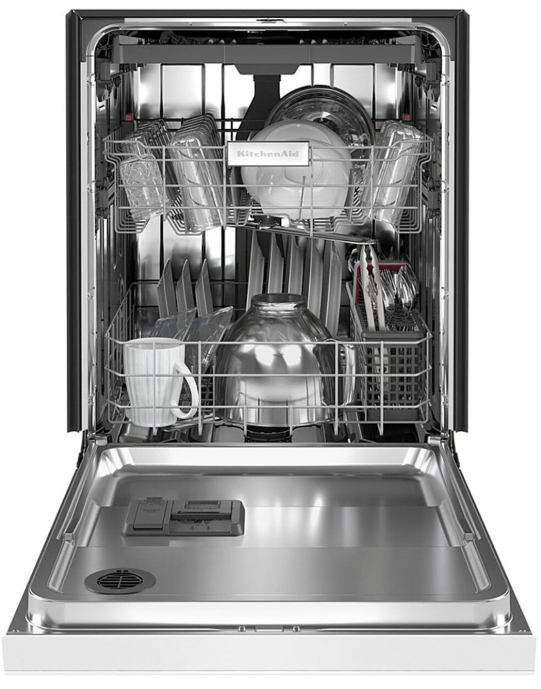 KitchenAid - 24" Front Control Built-In Dishwasher with Stainless Steel Tub, ProWash Cycle, 3rd Rack, 39 dBA - White_1