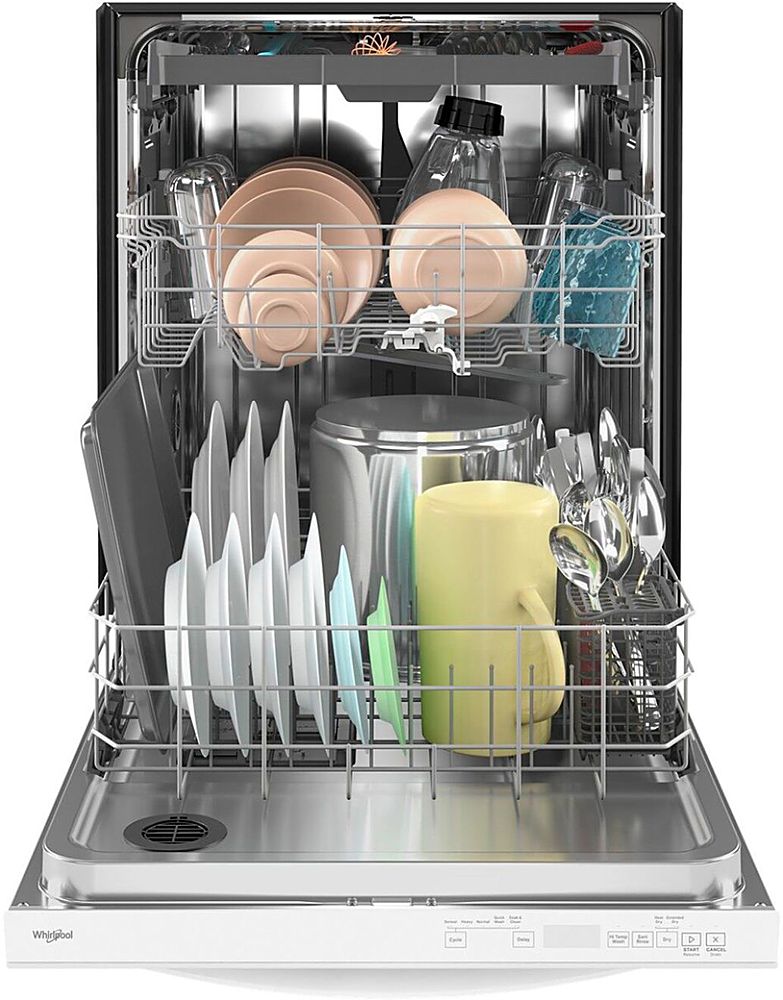 Whirlpool - 24" Top Control Built-In Dishwasher with Stainless Steel Tub, Large Capacity, 3rd Rack, 47 dBA - White_2