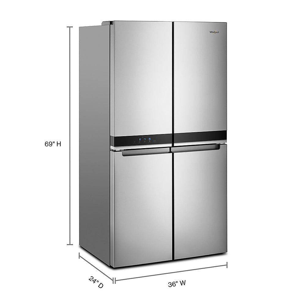 Whirlpool - 19.4 Cu. Ft. 4-Door French Door Counter-Depth Refrigerator with Flexible Organization Spaces - Stainless Steel_1