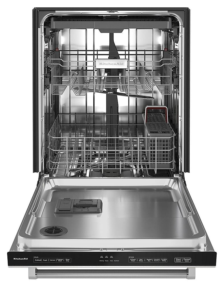 KitchenAid - 24" Top Control Built-In Dishwasher with Stainless Steel Tub, PrintShield Finish, 3rd Rack, 39 dBA - Stainless Steel_1