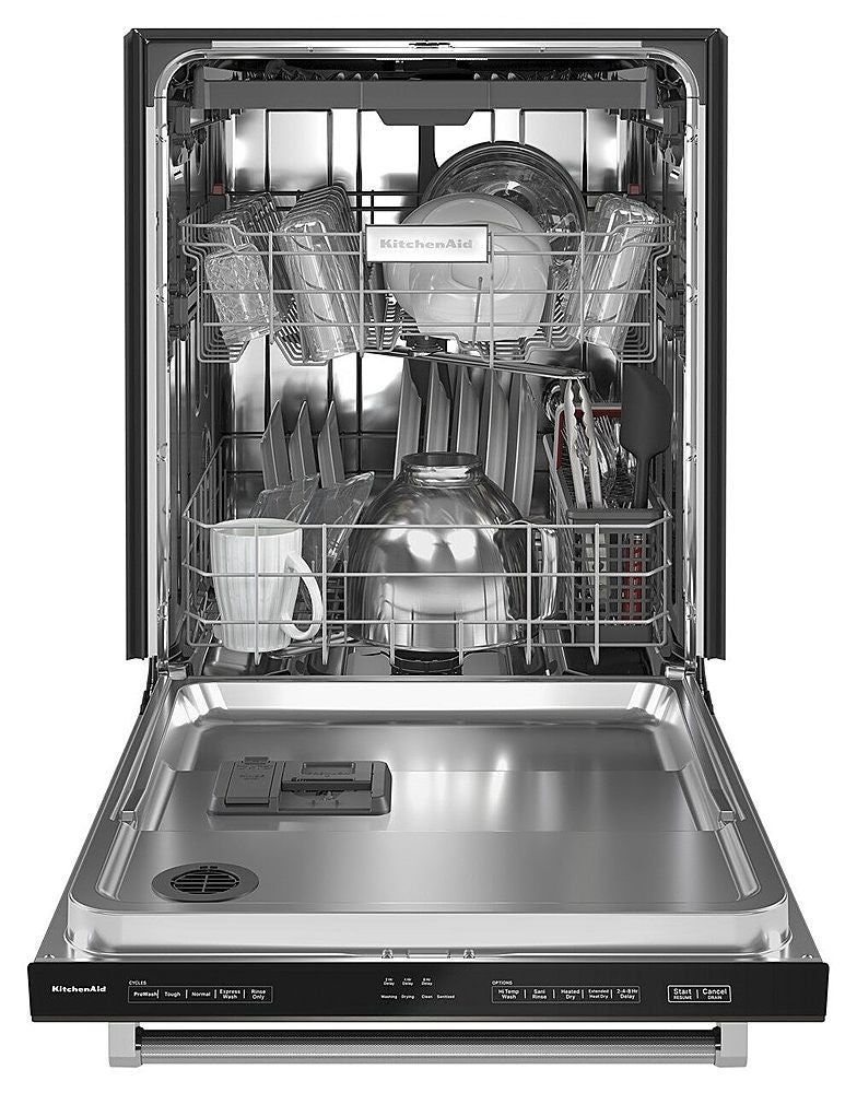 KitchenAid - 24" Top Control Built-In Dishwasher with Stainless Steel Tub, PrintShield Finish, 3rd Rack, 39 dBA - Black Stainless Steel_10