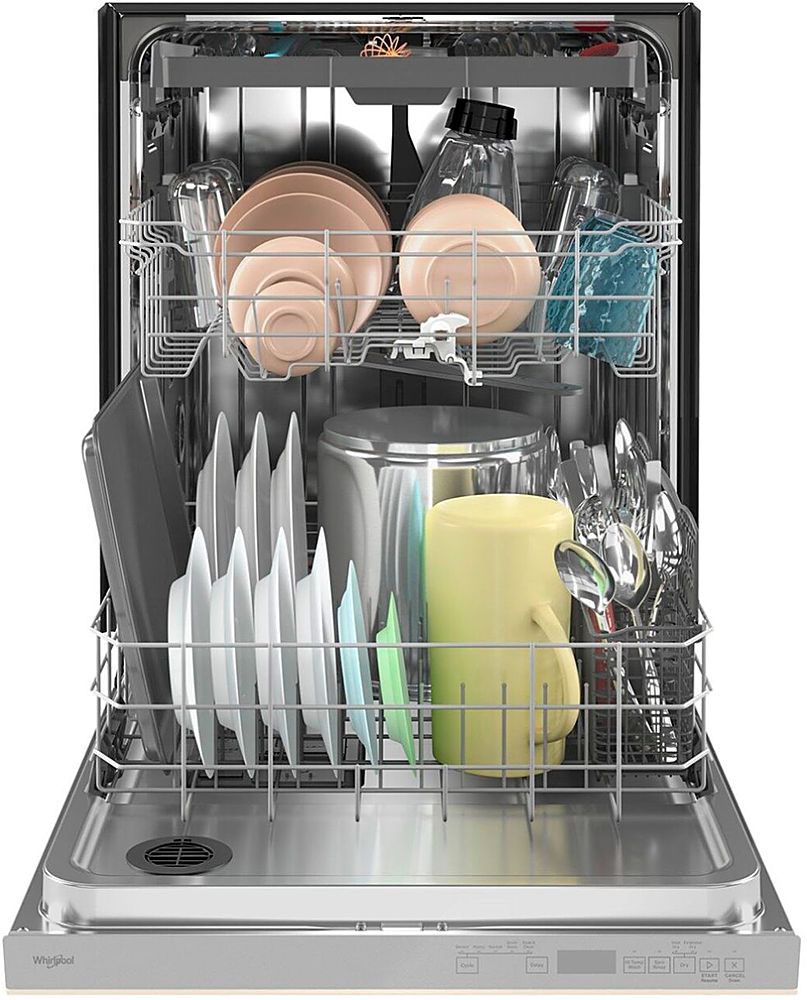 Whirlpool - 24" Top Control Built-In Dishwasher with Stainless Steel Tub, Large Capacity, 3rd Rack, 47 dBA - Biscuit_2