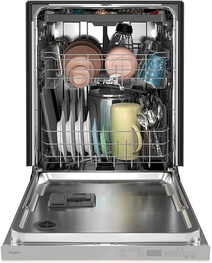 Whirlpool - 24" Top Control Built-In Dishwasher with Stainless Steel Tub, Large Capacity, 3rd Rack, 47 dBA - Biscuit_3