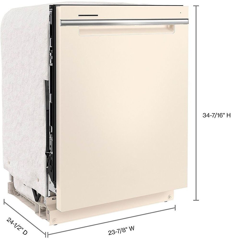 Whirlpool - 24" Top Control Built-In Dishwasher with Stainless Steel Tub, Large Capacity, 3rd Rack, 47 dBA - Biscuit_7