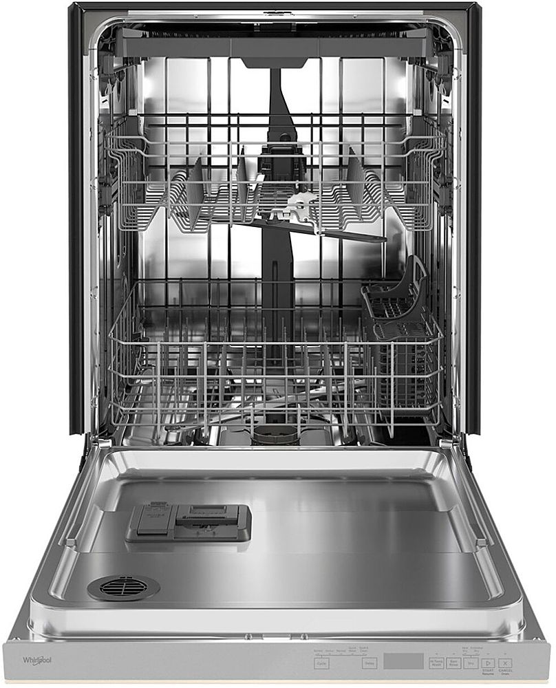 Whirlpool - 24" Top Control Built-In Dishwasher with Stainless Steel Tub, Large Capacity, 3rd Rack, 47 dBA - Biscuit_1