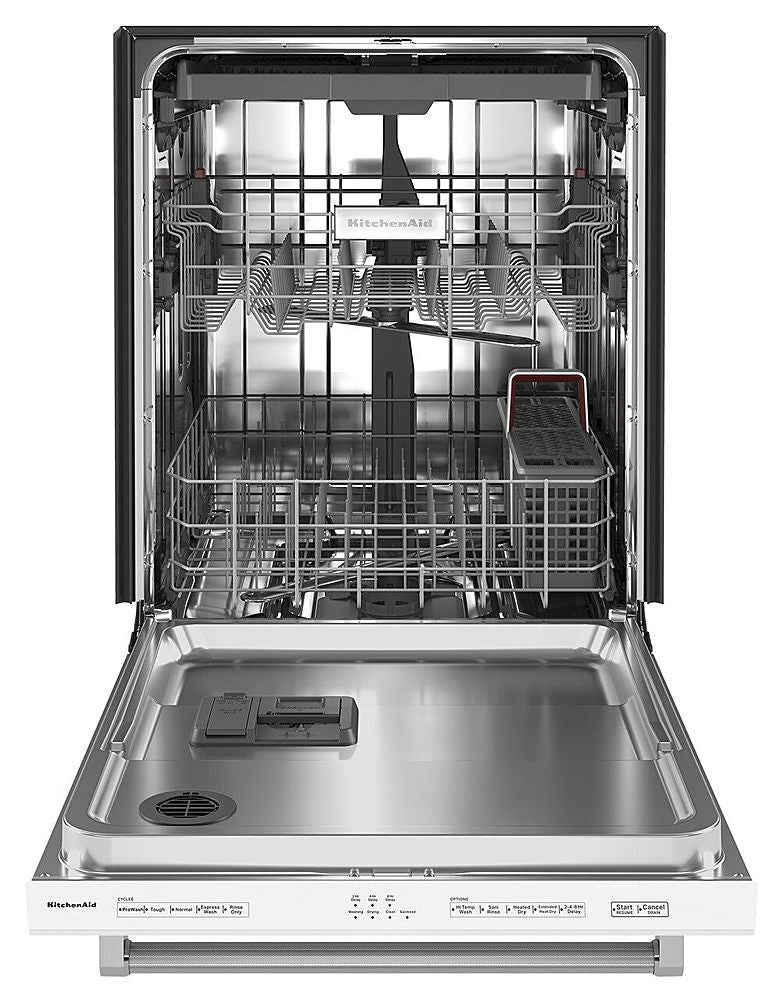 KitchenAid - 24" Top Control Built-In Dishwasher with Stainless Steel Tub, ProWash Cycle, 3rd Rack, 39 dBA - White_1