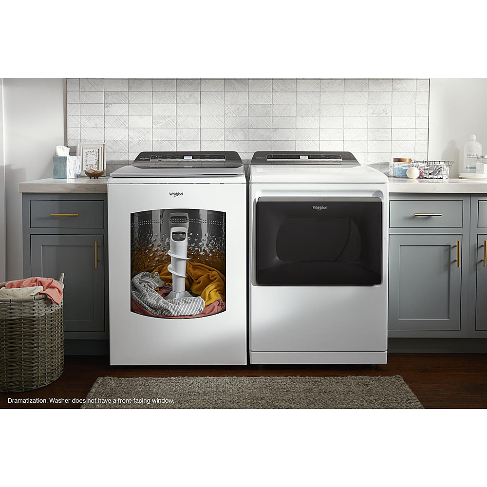 Whirlpool - 5.2-5.3 Cu. Ft. Smart Top Load Washer with 2 in 1 Removable Agitator - White_8