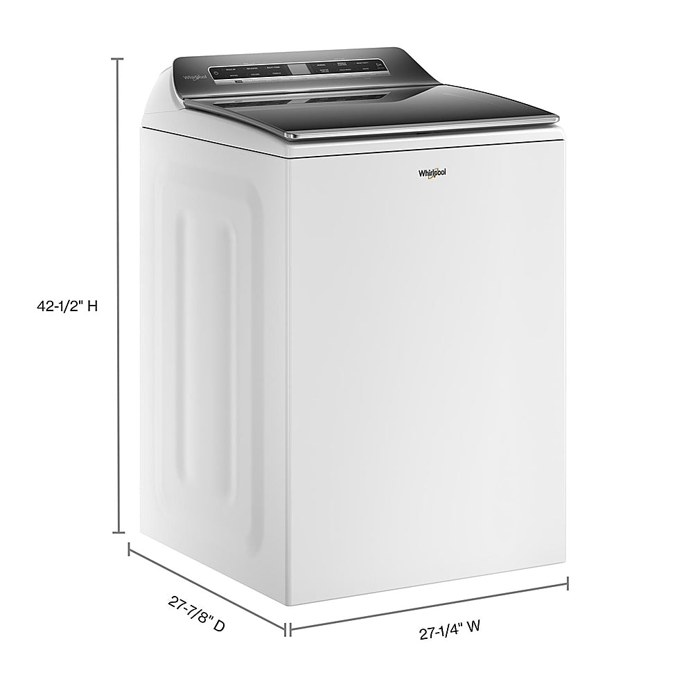 Whirlpool - 5.2-5.3 Cu. Ft. Smart Top Load Washer with 2 in 1 Removable Agitator - White_1