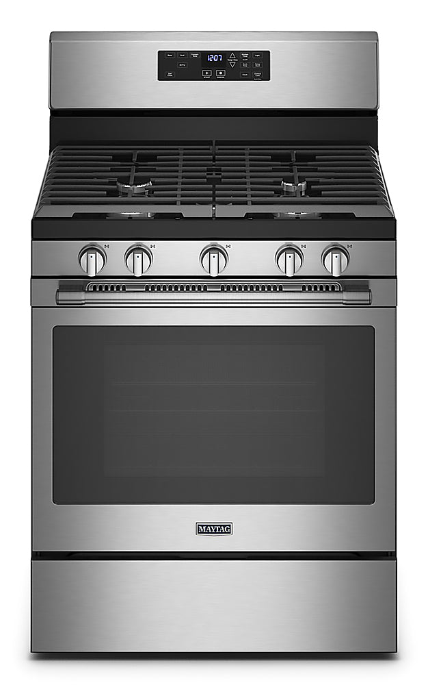 Maytag - 5.0 Cu. Ft. Gas Range with Air Fry for Frozen Food and Air Fry Basket - Stainless Steel_0