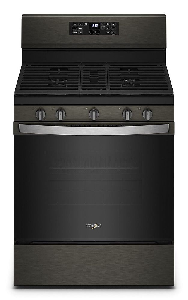 Whirlpool - 5.0 Cu. Ft. Gas Burner Range with Air Fry for Frozen Foods - Black Stainless Steel_0