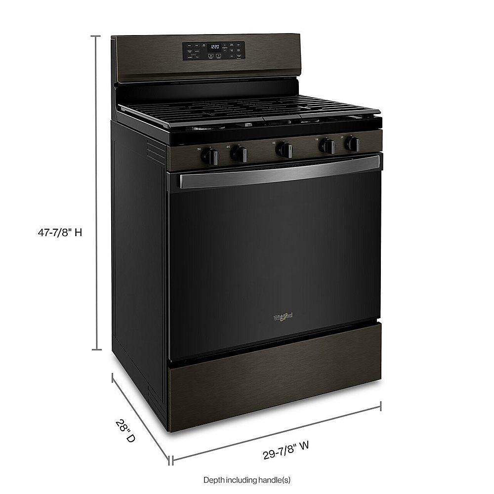 Whirlpool - 5.0 Cu. Ft. Gas Burner Range with Air Fry for Frozen Foods - Black Stainless Steel_2