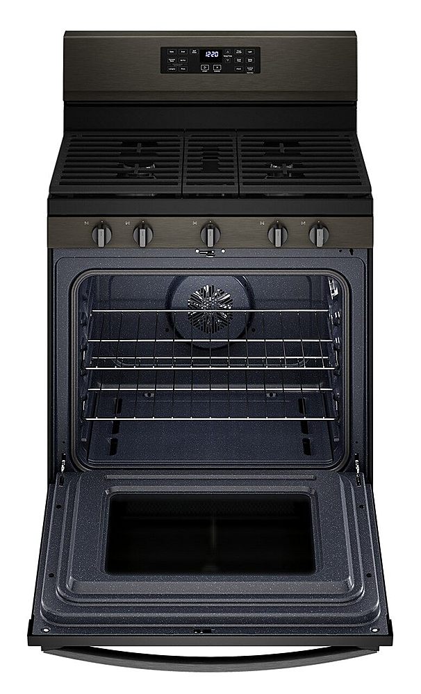 Whirlpool - 5.0 Cu. Ft. Gas Burner Range with Air Fry for Frozen Foods - Black Stainless Steel_1
